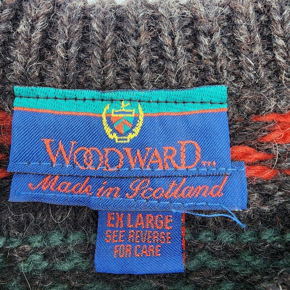 Vintage Woodward Mens Multicolor 100% Wool Pullover Sweater Size X-Large - Picture 6 of 9